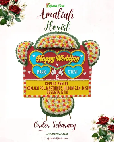 Karangan Papan Bunga Pernikahan di Harris Hotel & Conventions Malang